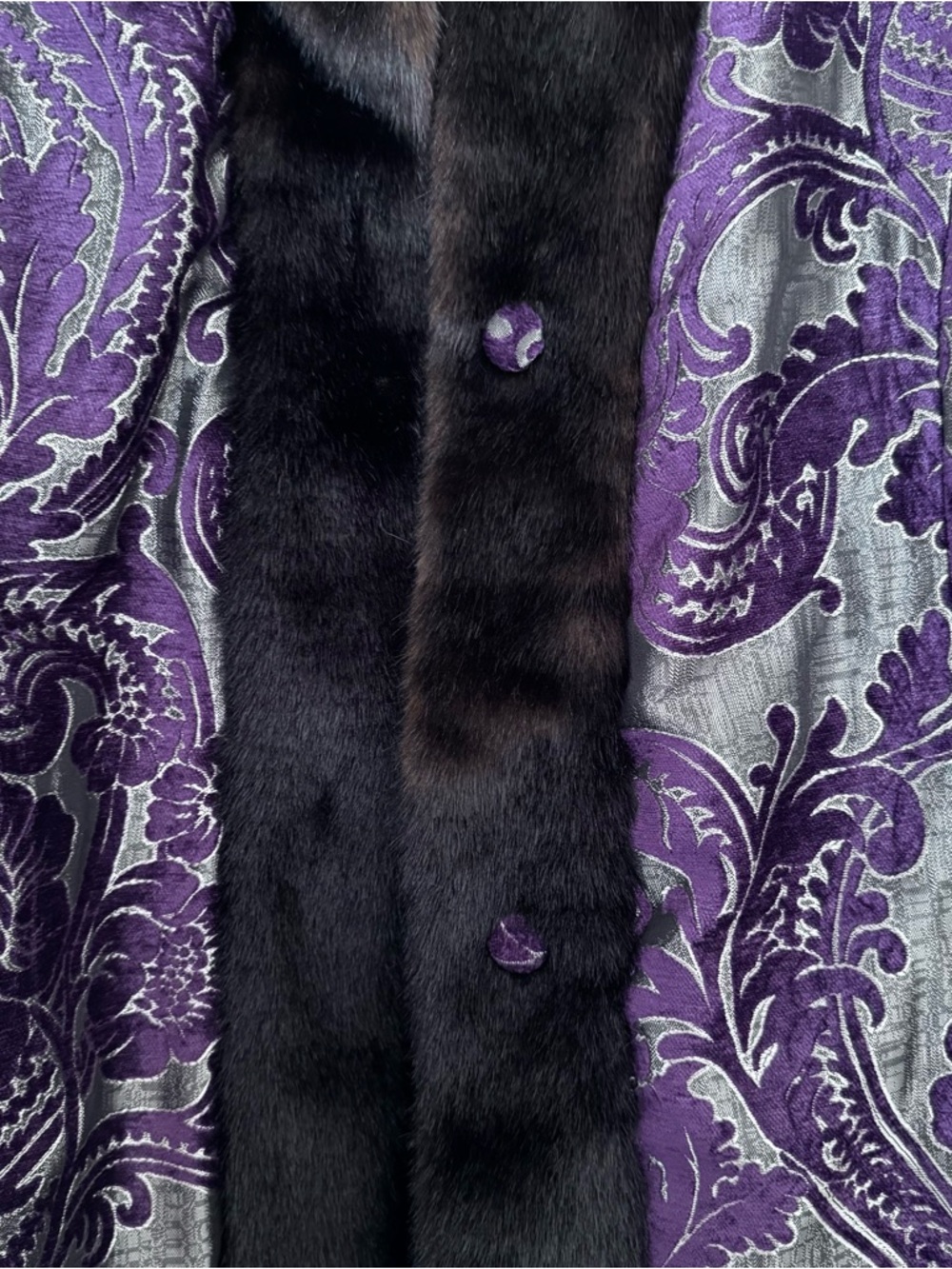 Chasing Unicorns Black Coat with Dark Brown Fur Trim - Picture 5 of 14